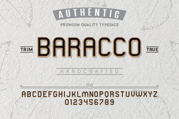 Wall Mural - Baracco typeface. For labels and different type designs