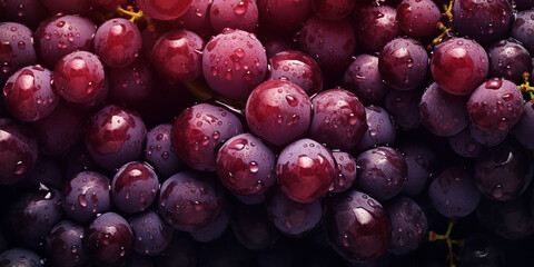 Wall Mural - Fresh red grapes background image. Generative AI graphic