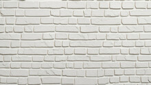 Cream And White Brick Wall Texture Background. Brickwork And Stonework Flooring Interior Rock Old Pattern Design
