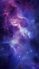 Wall Mural - A swirling cosmic nebula with galaxy. Vertical video