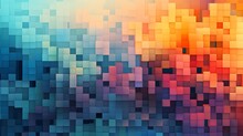 Pixel Color Block Abstract Background