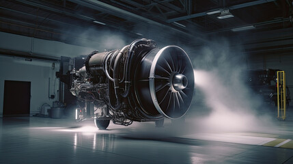 Wall Mural - Turbo-jet engine of the plane, close up