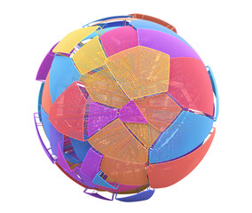 Poster - Colorful broken sphere, 3d render