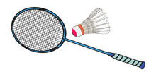 badminton racket with shuttlecock
