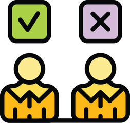 Poster - office workers icon outline vector. business people. work person color flat