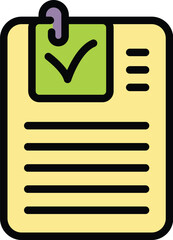 Poster - Clipboard icon outline vector. List check. Board document color flat