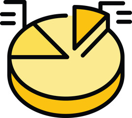 Poster - Finance pie chart icon outline vector. Diagram graph. Round circular color flat