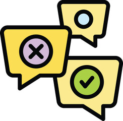 Poster - Manager chat icon outline vector. Business stroke. Office meeting color flat