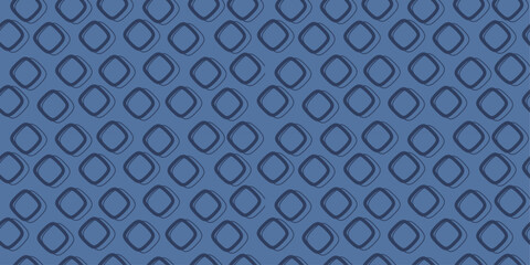 Leinwandbilder - Blue diamond rings. Vector simple rhombs pattern.
