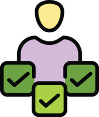 Poster - Office manager icon outline vector. Business check. Work paper color flat