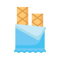 Crispy and crunchy chocolate flavored biscuit, wafer biscuit vector design
