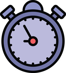 Poster - Stopwatch icon outline vector. Time deadline. Stop chronometer color flat