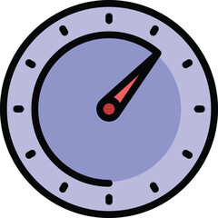 Poster - Car dashboard icon outline vector. Panel meter instrument. Auto control gauge color flat
