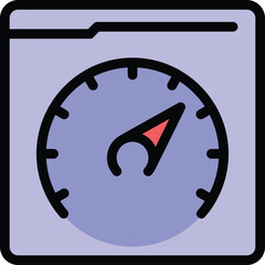 Poster - Time folder icon outline vector. Business document. Work time people color flat