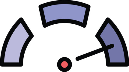 Poster - Dashboard icon outline vector. Kpi performance. Speed data color flat