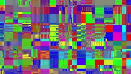 Aufkleber - Looping 4k video interference footage. Imitation of a Datamoshing video.