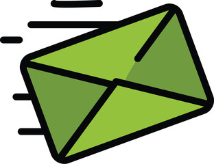 Aufkleber - fast mail icon outline vector. email message. sent delivery sms color flat