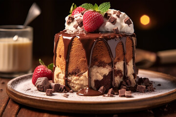 Wall Mural - photo of a pudding cake,