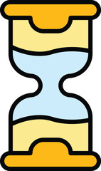 Poster - Hourglass icon outline vector. Clock hour. Sandglass time color flat