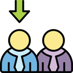Poster - Seeking job icon outline vector. Search employee. Company business color flat