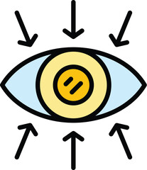 Poster - search eye icon outline vector. look view. pictogram shape color flat