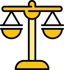 Wall Mural - Judge balance icon outline vector. Justice weight. Scale law color flat