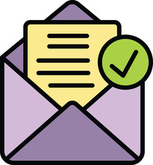 Aufkleber - received email icon outline vector. mail newsletter. send paper color flat