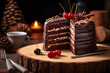 photo of a black forest cake,