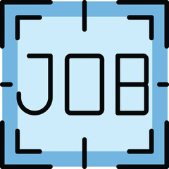 Poster - job seek icon outline vector. search business. find employee color flat