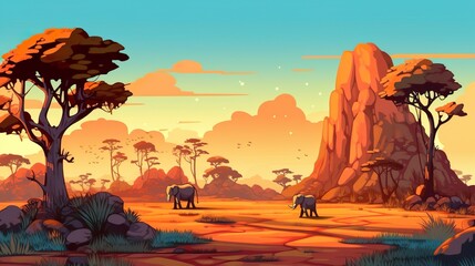 Wall Mural - abstract background africa. the history of africa with a captivating background illustration of wild