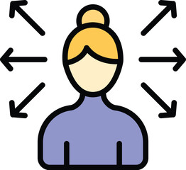 Poster - mom stereotypes icon outline vector. family household. business opportunity color flat