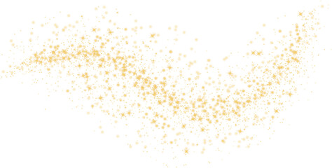 Poster - Glittering vector dust on a transparent background. Golden sparkling lights. Christmas Holiday glow particle. Magic star effect. Shine background. Festive party design. PNG image