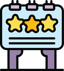 Poster - Product billboard icon outline vector. Featured data. Survey buy color flat