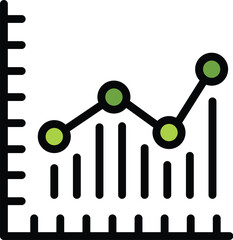Poster - Product graph icon outline vector. Diagram chart. Info template color flat