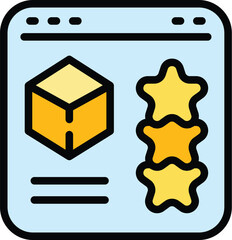 Poster - Online product icon outline vector. Store sale. Buy order color flat