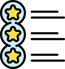 Poster - Online review product icon outline vector. Feedback quality. Customer satisfaction color flat