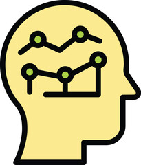 Poster - Brain insight icon outline vector. Mind brainstorm. Think problem color flat