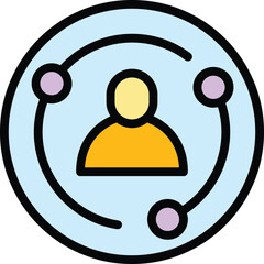 Poster - Data customer icon outline vector. Business client. Digital account color flat