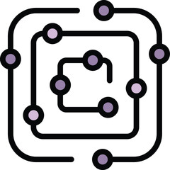 Poster - Business labyrint icon outline vector. Labyrinth maze. Puzzle game color flat
