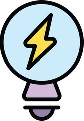 Poster - electric energy icon outline vector. power voltage. fast flash color flat