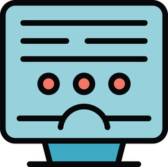 Poster - online lesson icon outline vector. remote education. digital class color flat
