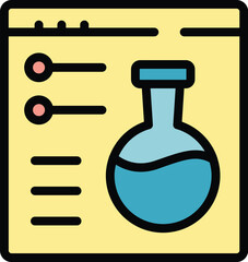 Poster - Online chemistry icon outline vector. Study class. Science education color flat