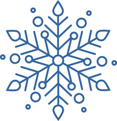 Wall Mural - Blue geometric linear snowflake icon