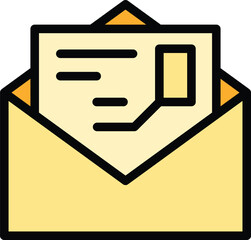 Poster - Mail icon outline vector. Email letter. Message contact color flat