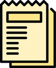 Poster - bill paper icon outline vector. payment invoice. business receipt color flat