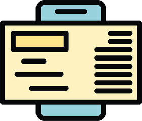 Poster - Smartphone mail icon outline vector. Phone mail. Letter message color flat