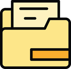 Poster - Paper folder icon outline vector. File document. Business form color flat