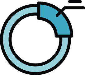 Poster - Level pie chart icon outline vector. Data circle. Round template color flat
