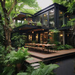 container house in jungle design inspiration generative ai