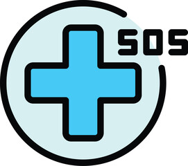 Poster - Medical help icon outline vector. Hospital doctor. Medicine health color flat